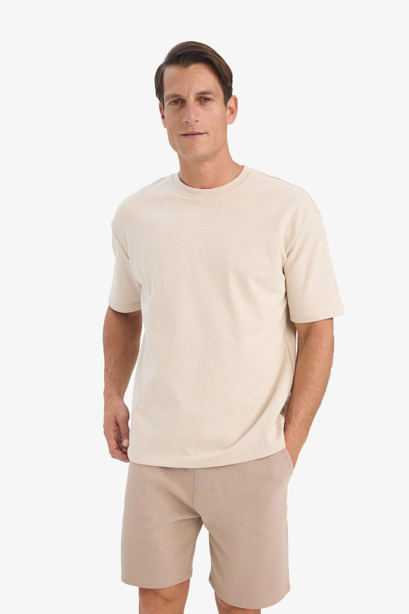 DeFacto Beige Man Waist Tie Pocketed Basic Shorts Casual - Image 3